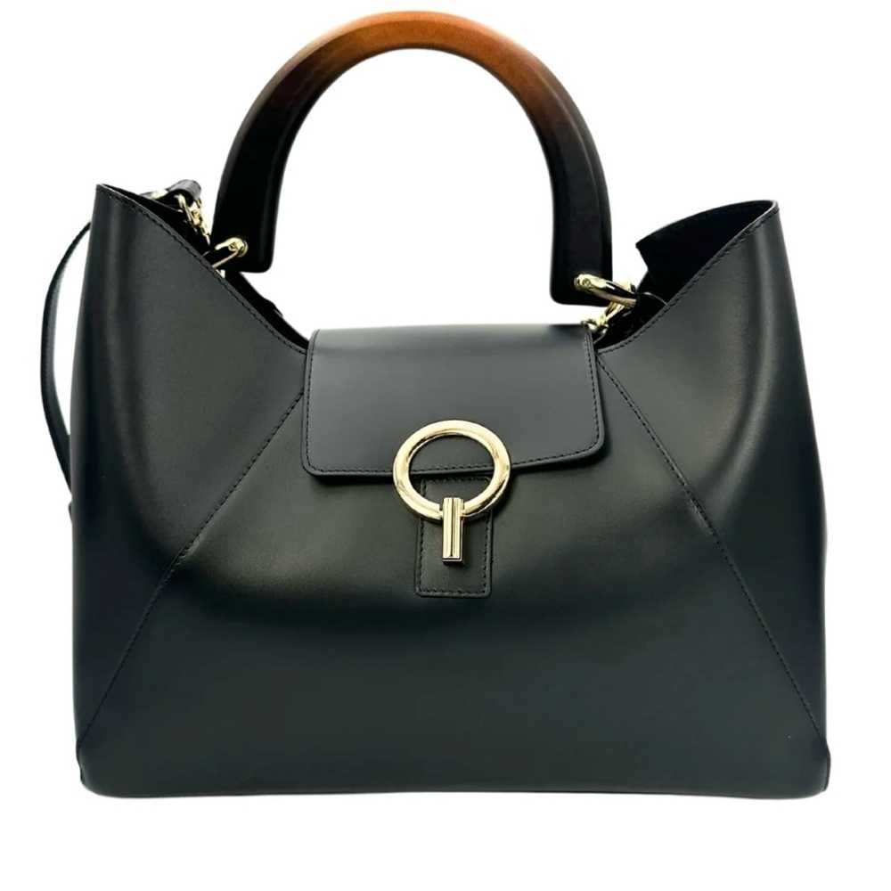🖤❤️CLAUDIA FIRENZE (NWT) BEAUTIFUL GENUINE LEATHER BLACK ISADORA TOTE🖤❤️